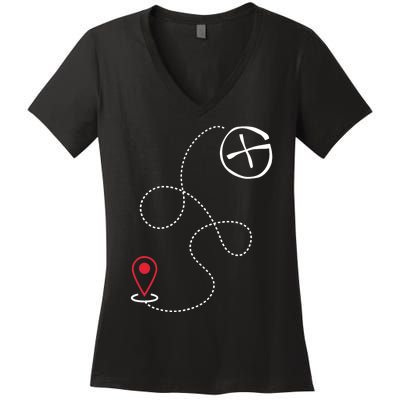 Geocache I Geography Outdoors I Geocaching Women's V-Neck T-Shirt