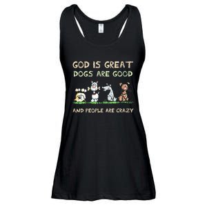 God Is Great Dogs Are Good And People Are Crazy Ladies Essential Flowy Tank