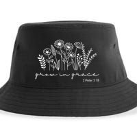 Grow In Grace 2 Peter 3:18 Floral Sustainable Bucket Hat