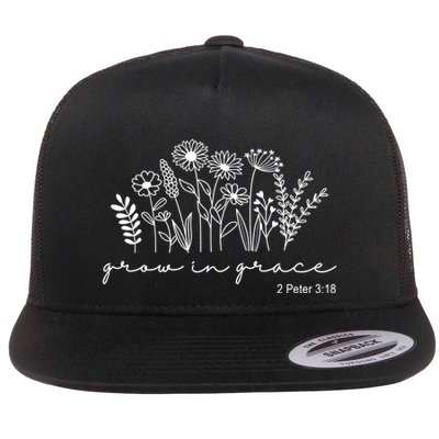 Grow In Grace 2 Peter 3:18 Floral Flatbill Hat