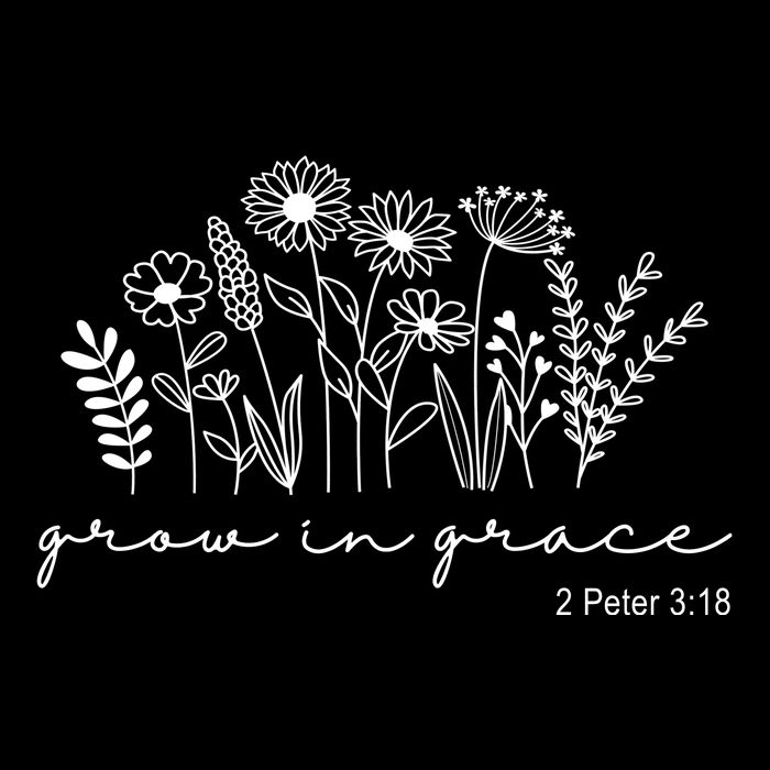 Grow In Grace 2 Peter 3:18 Floral Flat Bill Trucker Hat