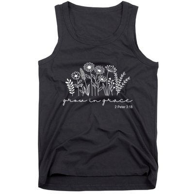 Grow In Grace 2 Peter 3:18 Floral Tank Top