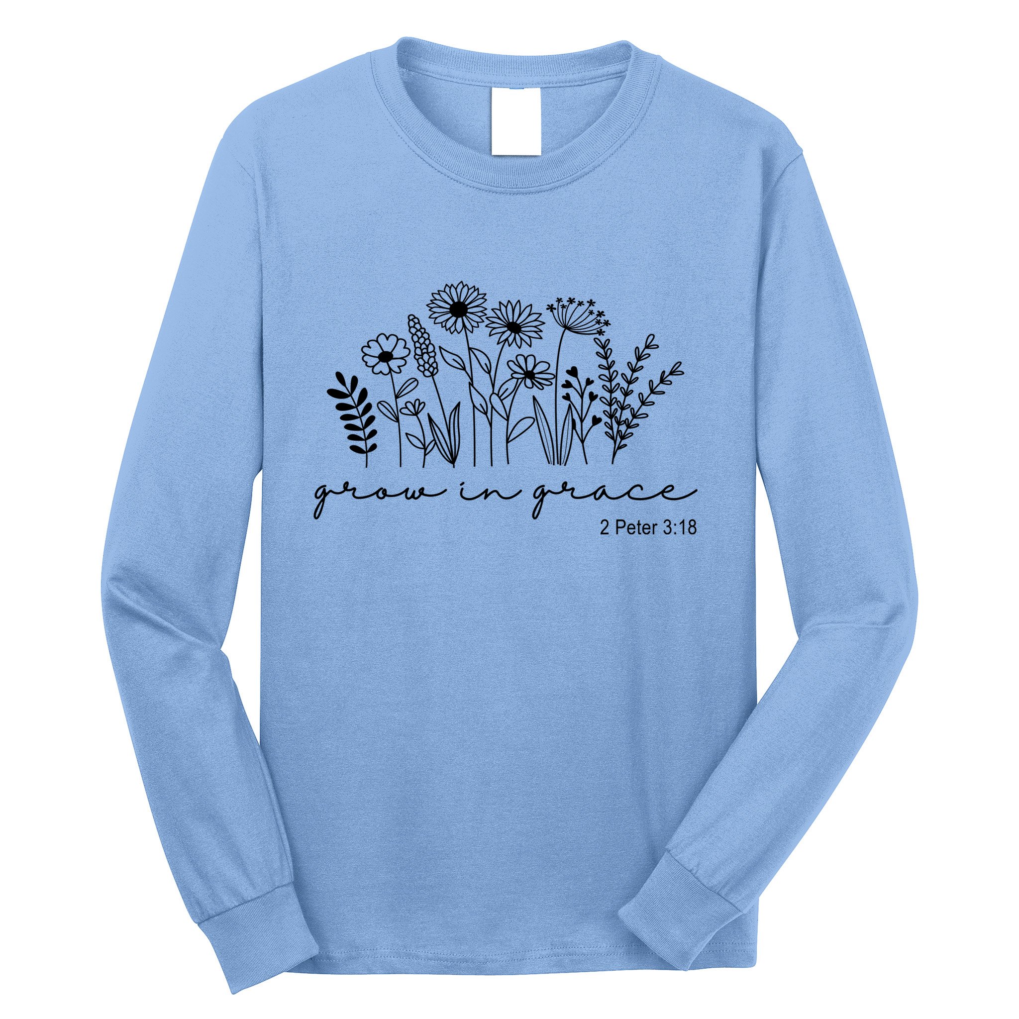 Grow In Grace 2 Peter 3:18 Floral Long Sleeve Shirt