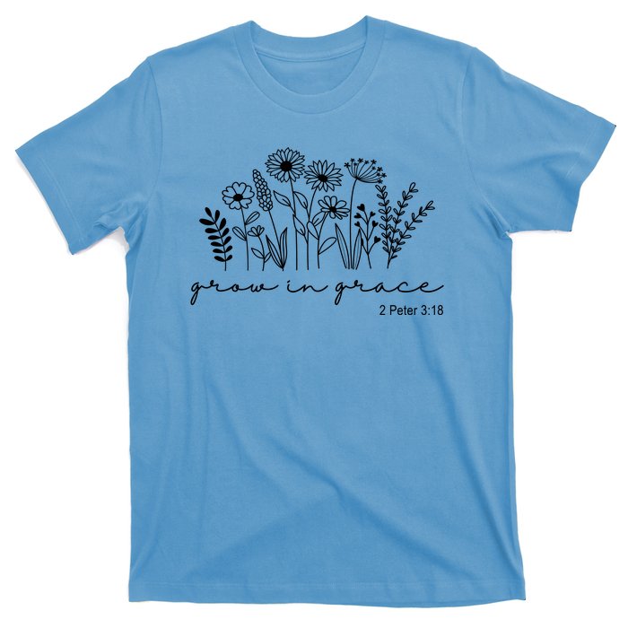 Grow In Grace 2 Peter 3:18 Floral T-Shirt