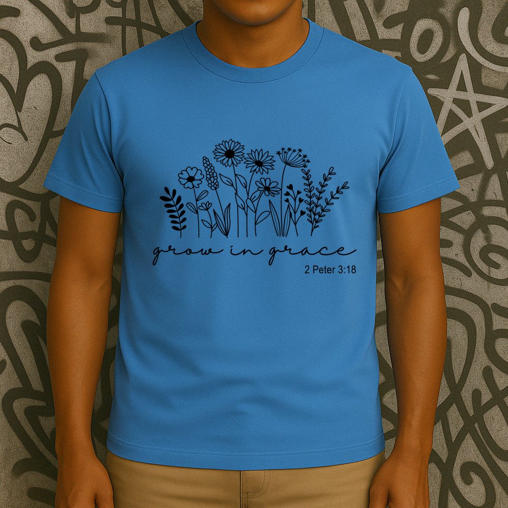 Grow In Grace 2 Peter 3:18 Floral T-Shirt