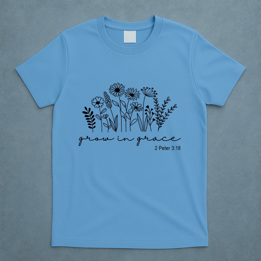 Grow In Grace 2 Peter 3:18 Floral T-Shirt