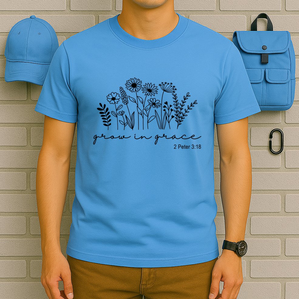Grow In Grace 2 Peter 3:18 Floral T-Shirt