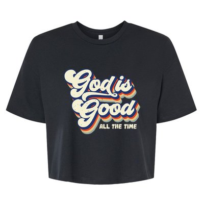 God Is Good All The Time Retro Vintage Bella+Canvas Jersey Crop Tee