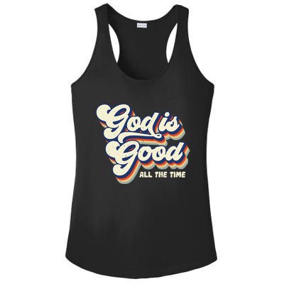 God Is Good All The Time Retro Vintage Ladies PosiCharge Competitor Racerback Tank