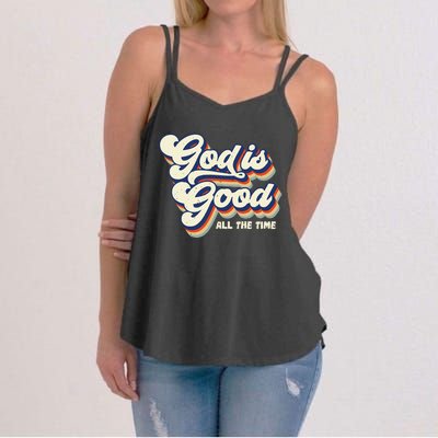 God Is Good All The Time Retro Vintage Women's Strappy Tank