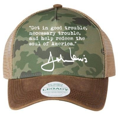 Get In Good Necessary Trouble John Lewis Social Justice Gift Legacy Tie Dye Trucker Hat