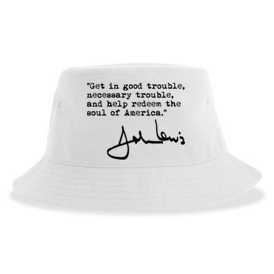 Get In Good Necessary Trouble John Lewis Social Justice Gift Sustainable Bucket Hat