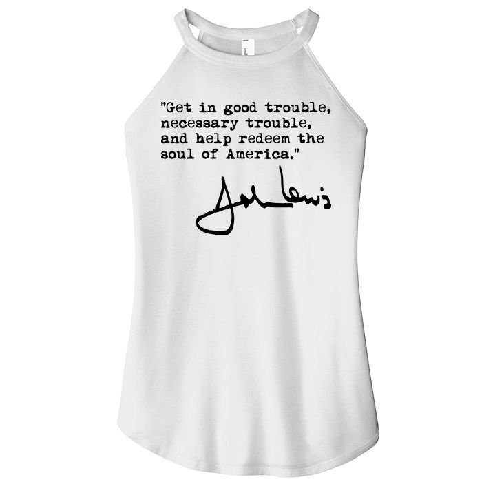 Get In Good Necessary Trouble John Lewis Social Justice Gift Women's Perfect Tri Rocker Tank