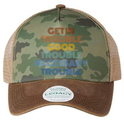 Get In Good Necessary Trouble John Lewis Social Justice Gift Meaningful Gift Legacy Tie Dye Trucker Hat