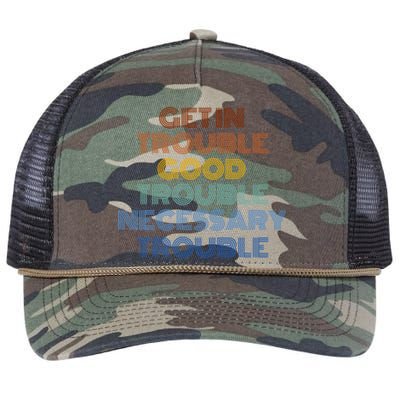 Get In Good Necessary Trouble John Lewis Social Justice Gift Meaningful Gift Retro Rope Trucker Hat Cap