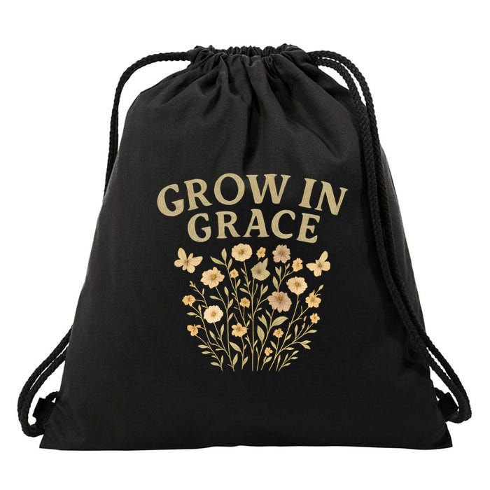 Grow in Grace Drawstring Bag