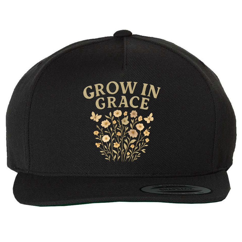 Grow in Grace Wool Snapback Cap