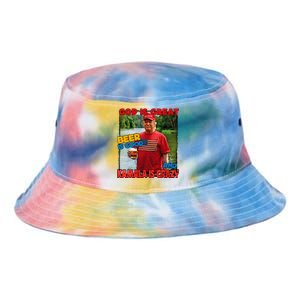 God Is Great Beer Is Good And Kamala Are Crazy Funny Trump Tie Dye Newport Bucket Hat