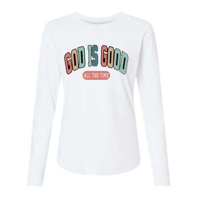 God Is Good All The Time Christian Religious Womens Cotton Relaxed Long Sleeve T-Shirt