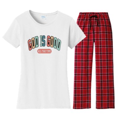 God Is Good All The Time Christian Religious Women's Flannel Pajama Set