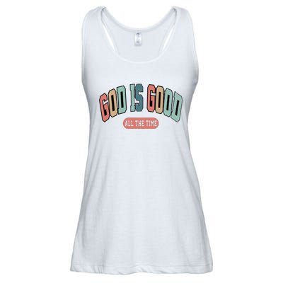 God Is Good All The Time Christian Religious Ladies Essential Flowy Tank