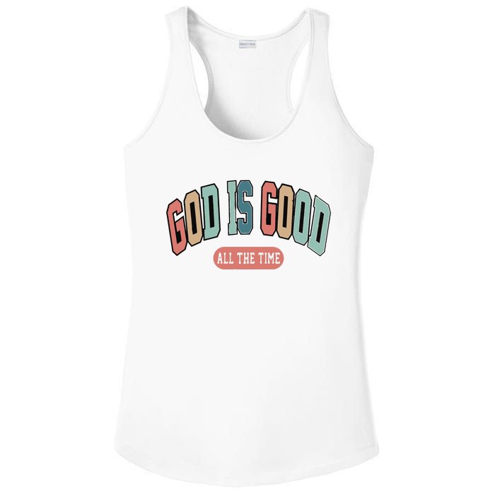 God Is Good All The Time Christian Religious Ladies PosiCharge Competitor Racerback Tank