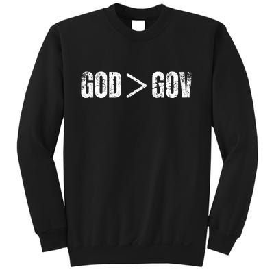 God Is Greater Than Gov Vintage Distressed Anti Government Sweatshirt