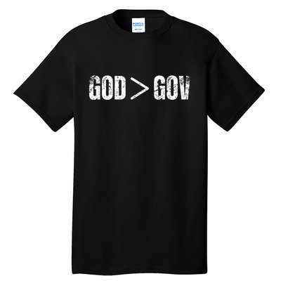 God Is Greater Than Gov Vintage Distressed Anti Government Tall T-Shirt