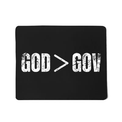 God Is Greater Than Gov Vintage Distressed Anti Government Mousepad