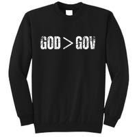 God Is Greater Than Gov Vintage Distressed Anti Government Tall Sweatshirt