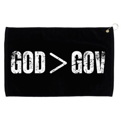 God Is Greater Than Gov Vintage Distressed Anti Government Grommeted Golf Towel