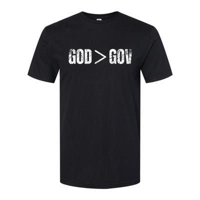 God Is Greater Than Gov Vintage Distressed Anti Government Softstyle CVC T-Shirt