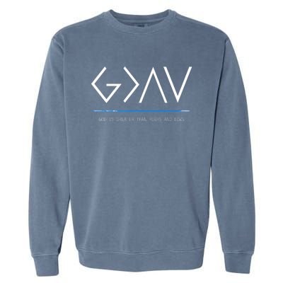 God Is Greater Than The Highs And Lows Garment-Dyed Sweatshirt