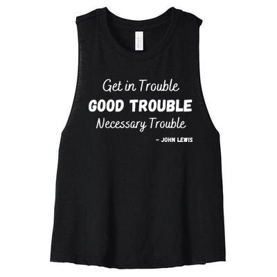 Get In Good Necessary Trouble Civil Rights John Lewis Women's Racerback Cropped Tank