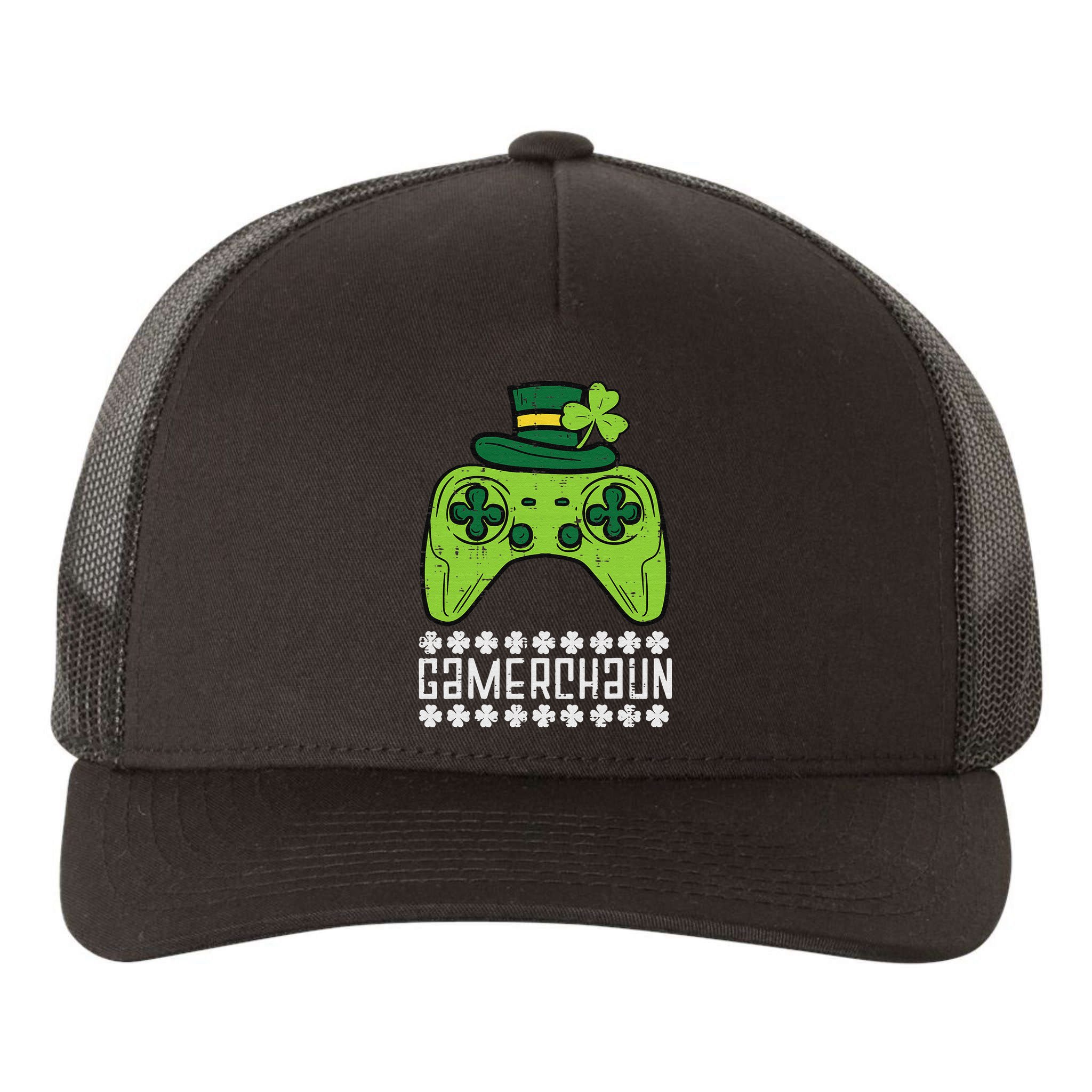 Gamerchaun Irish Gamer Paddys St Patrick Day Yupoong Adult 5-Panel Trucker Hat