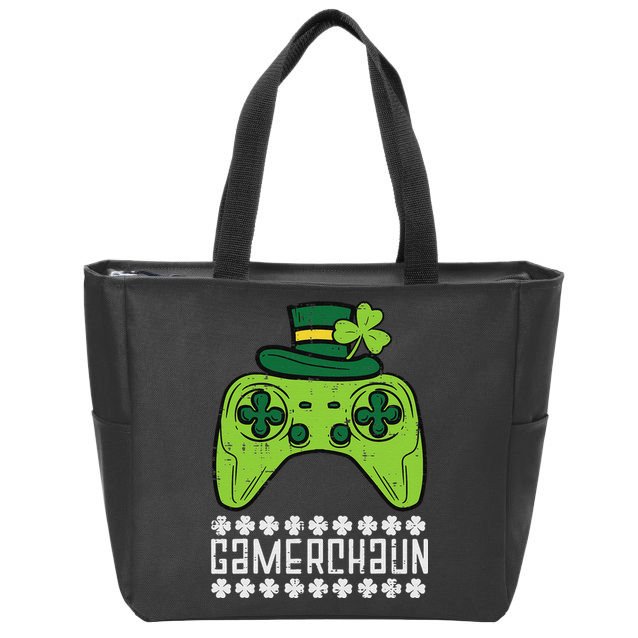 Gamerchaun Irish Gamer Paddys St Patrick Day Zip Tote Bag