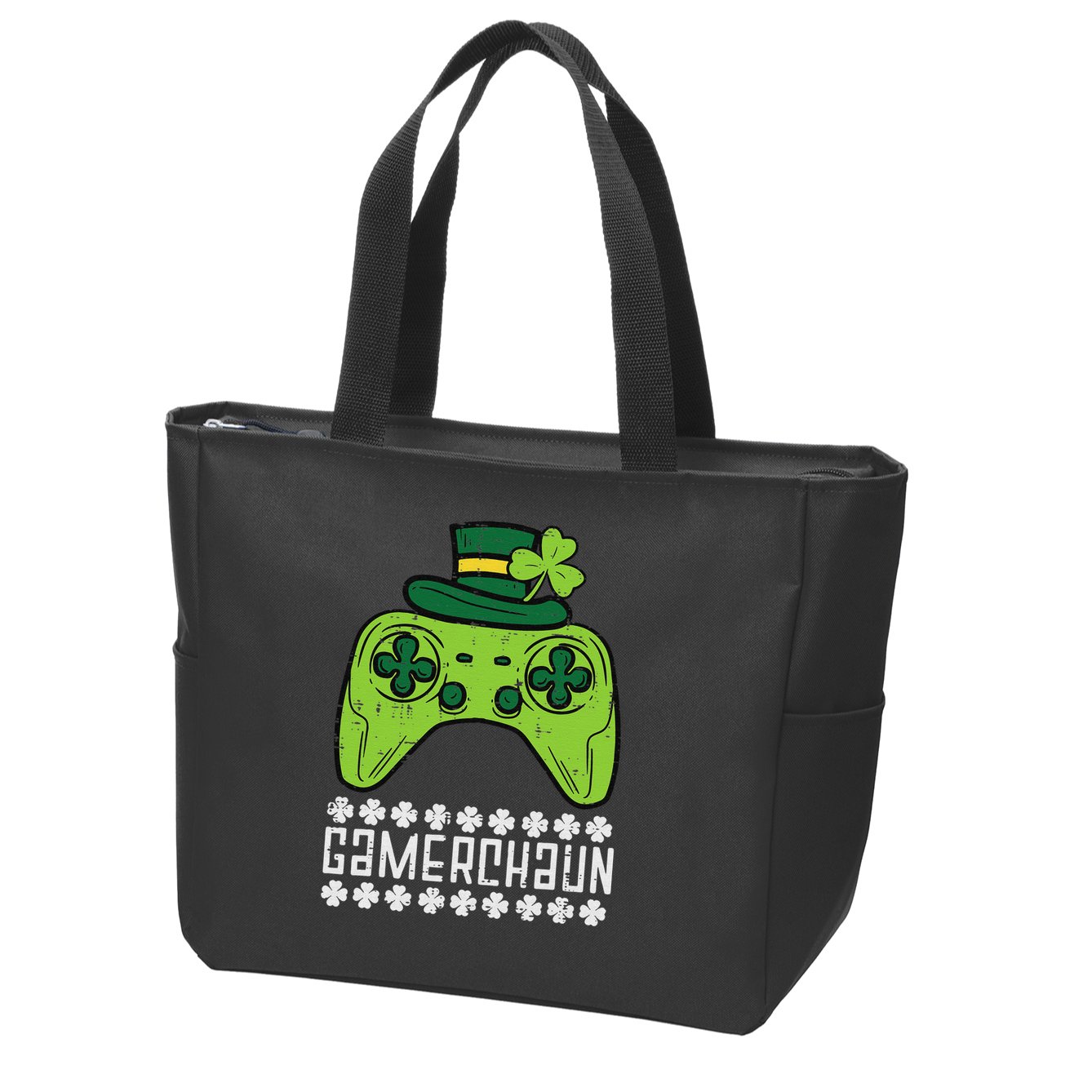 Gamerchaun Irish Gamer Paddys St Patrick Day Zip Tote Bag
