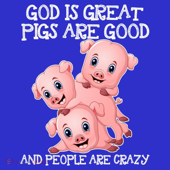 God Is Great Pigs Are Good People Are Crazy Cool Gift Tall T-Shirt