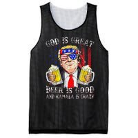 God Is Great Beer Is Good And Kamala Are Crazy Funny Trump Mesh Reversible Basketball Jersey Tank