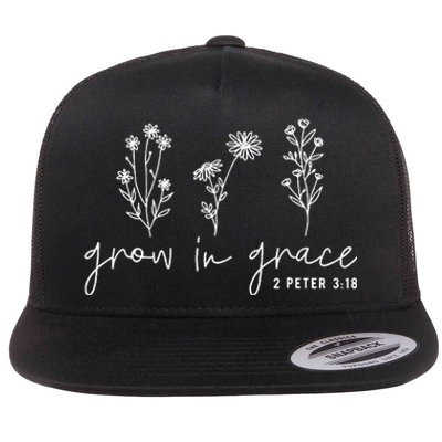 Grow In Grace Christian Easter Day Flat Bill Trucker Hat