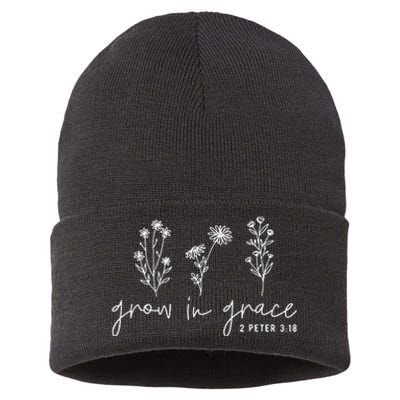 Grow In Grace Christian Easter Day Sustainable Knit Beanie