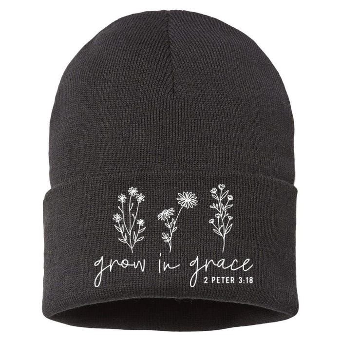 Grow In Grace Christian Easter Day Sustainable Knit Beanie