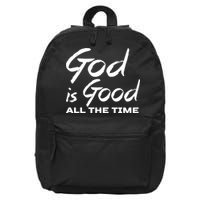 God Is Good All The Time Funny Christian 16 in Basic Backpack