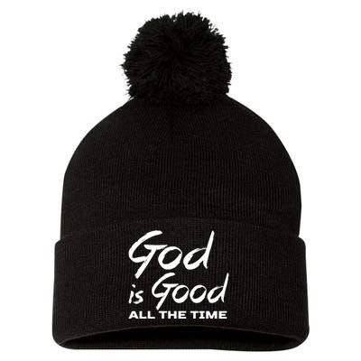 God Is Good All The Time Funny Christian Pom Pom 12in Knit Beanie