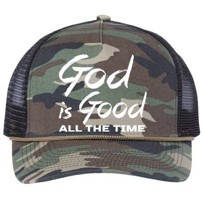 God Is Good All The Time Funny Christian Retro Rope Trucker Hat Cap