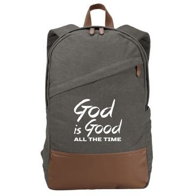 God Is Good All The Time Funny Christian Cotton Canvas Backpack