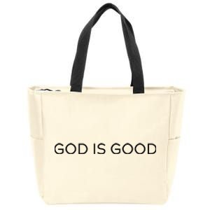 God Is Good Trendy Christian Saying Minimal Zip Tote Bag