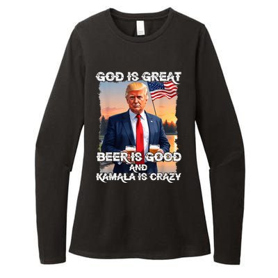 God Is Great Beer Is Good And Kamala Are Crazy Womens CVC Long Sleeve Shirt