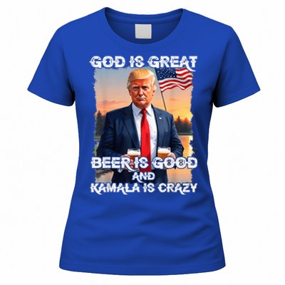 God Is Great Beer Is Good And Kamala Are Crazy Women's T-Shirt