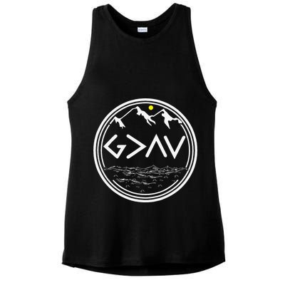 God Is Greater Than HIghs And Lows Disciple And Christian Ladies PosiCharge Tri-Blend Wicking Tank